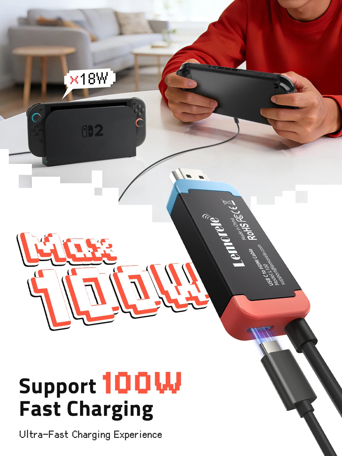 Lemorele Cable USB-C a HDMI 4K